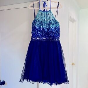 Blue Masquerade Homecoming or Prom Dress